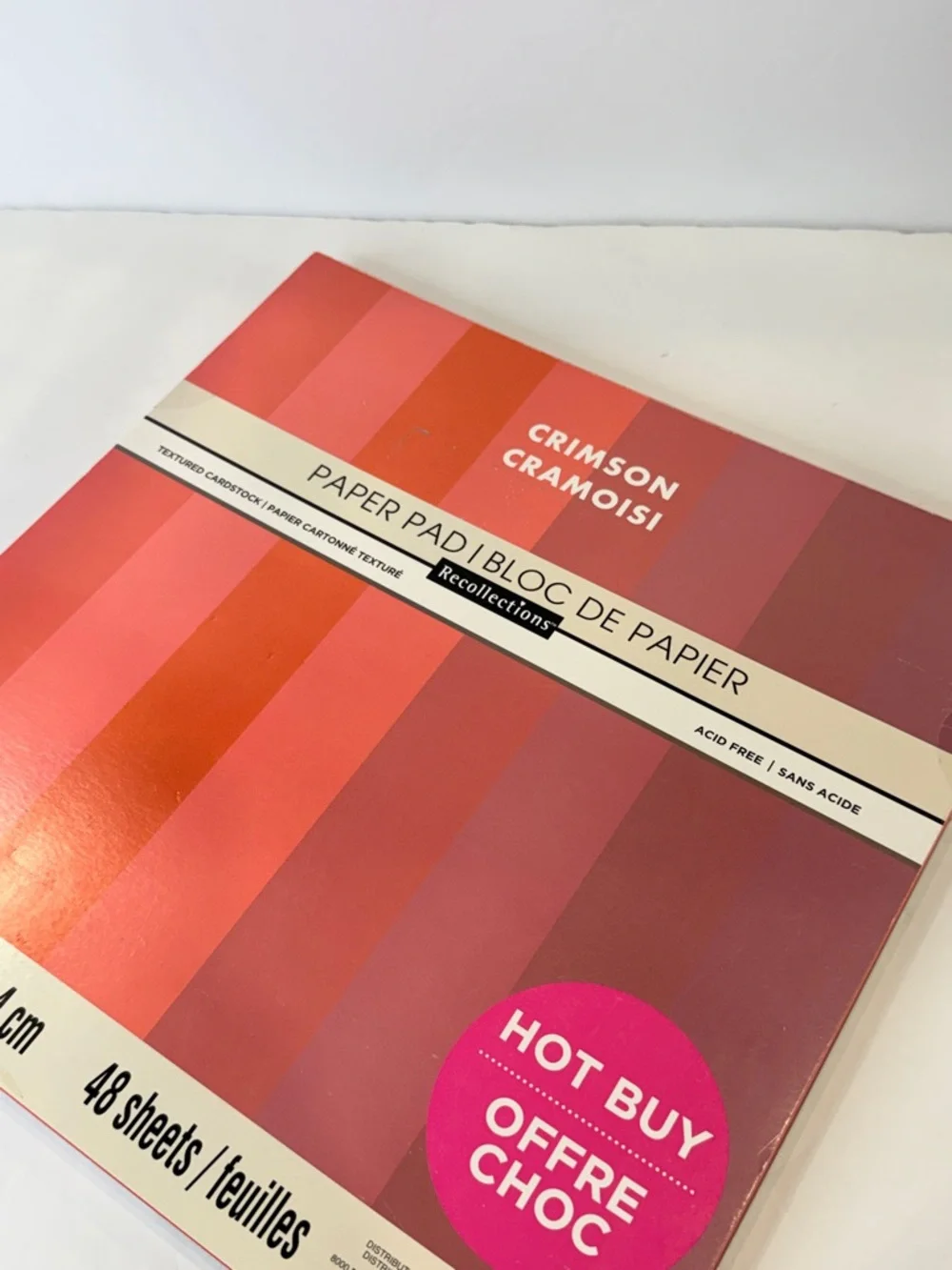 🆕 Crimson Cardstock Paper Pad 12x12 48 Sheets Acid Free